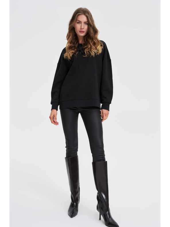 Moodo Blúzka s aplikáciou čierna Moodo