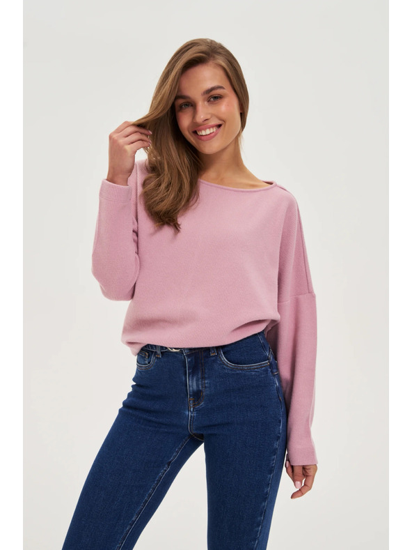 Moodo Hladká ružová mikina Moodo