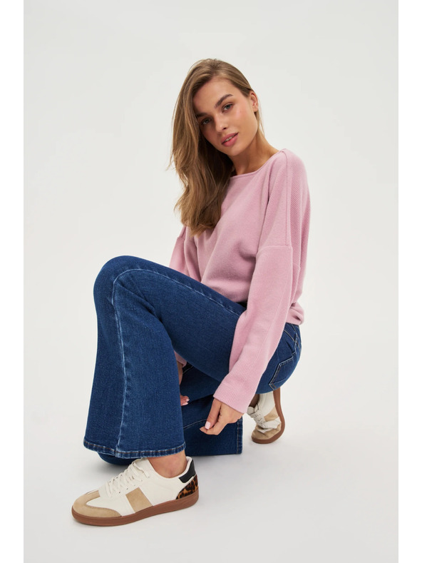 Moodo Hladká ružová mikina Moodo