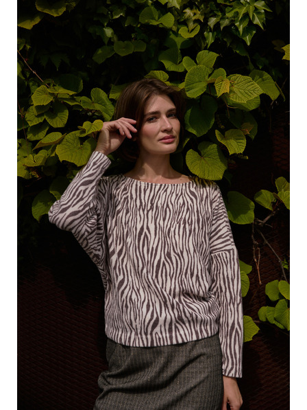 Moodo Blúzka so zvieracím vzorom béžová Moodo