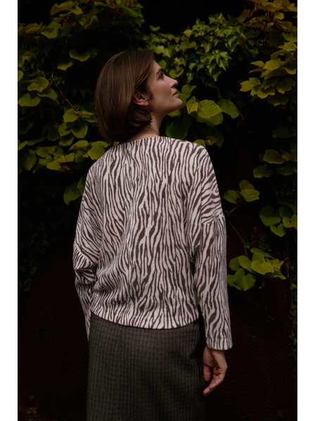 Moodo Blúzka so zvieracím vzorom béžová Moodo