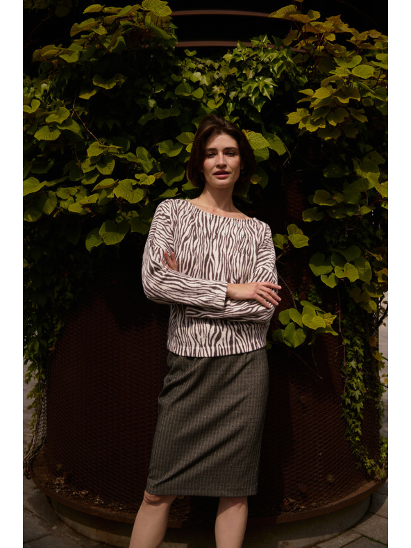 Moodo Blúzka so zvieracím vzorom béžová Moodo