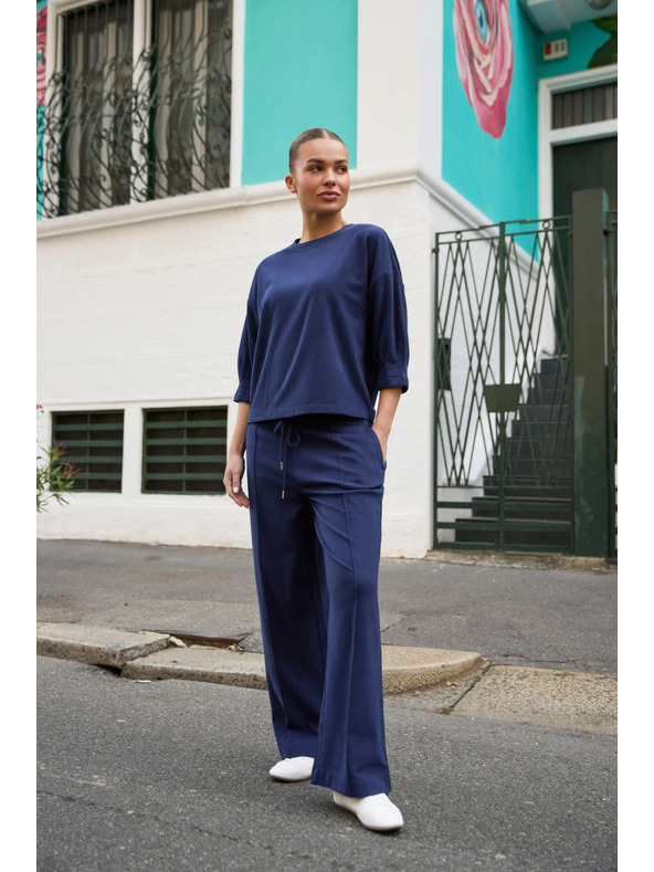 Moodo Sveter s krátkymi rukávmi tmavomodrý Moodo