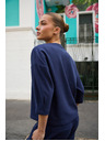 Moodo Sveter s krátkymi rukávmi tmavomodrý Moodo