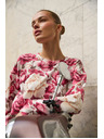 Moodo Kvetovaná mikina ružová Moodo