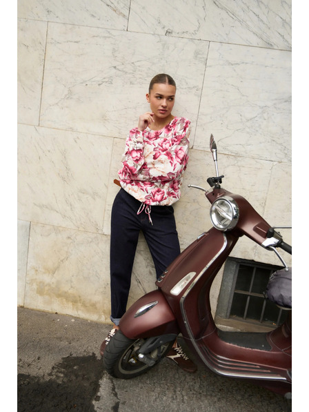 Moodo Kvetovaná mikina ružová Moodo