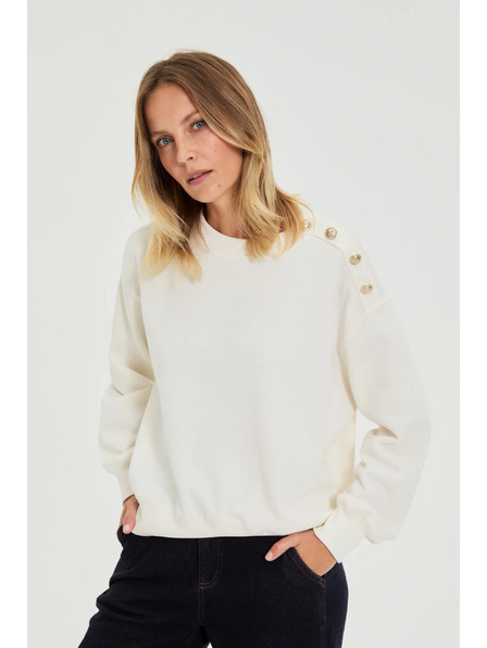 Moodo Mikina s ozdobnými gombíkmi ecru Moodo