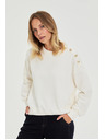 Moodo Mikina s ozdobnými gombíkmi ecru Moodo