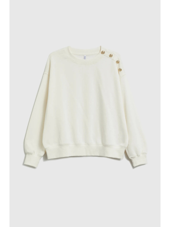 Moodo Mikina s ozdobnými gombíkmi ecru Moodo