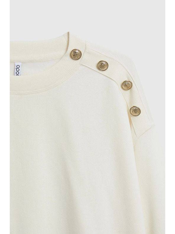 Moodo Mikina s ozdobnými gombíkmi ecru Moodo