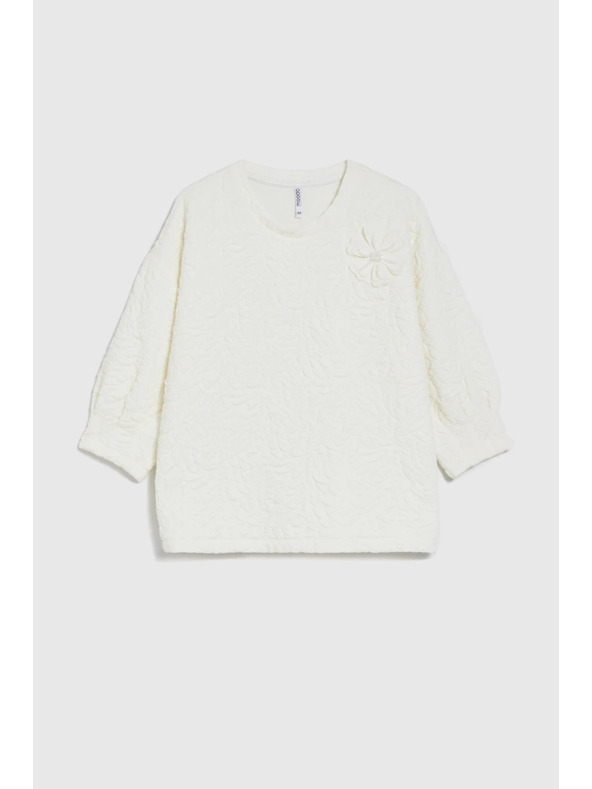 Moodo Mikina zo štruktúrovaného materiálu biela Moodo