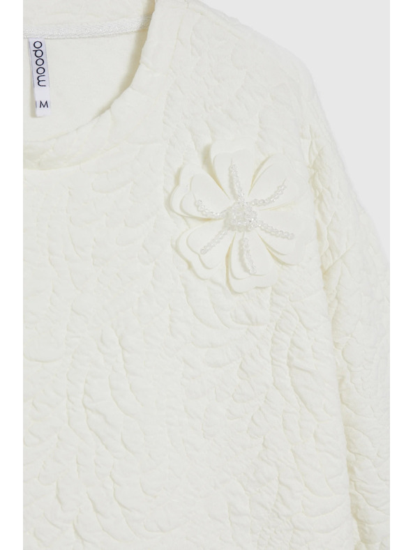 Moodo Mikina zo štruktúrovaného materiálu biela Moodo