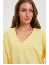 Moodo Blúzka s výstrihom do V žltá Moodo