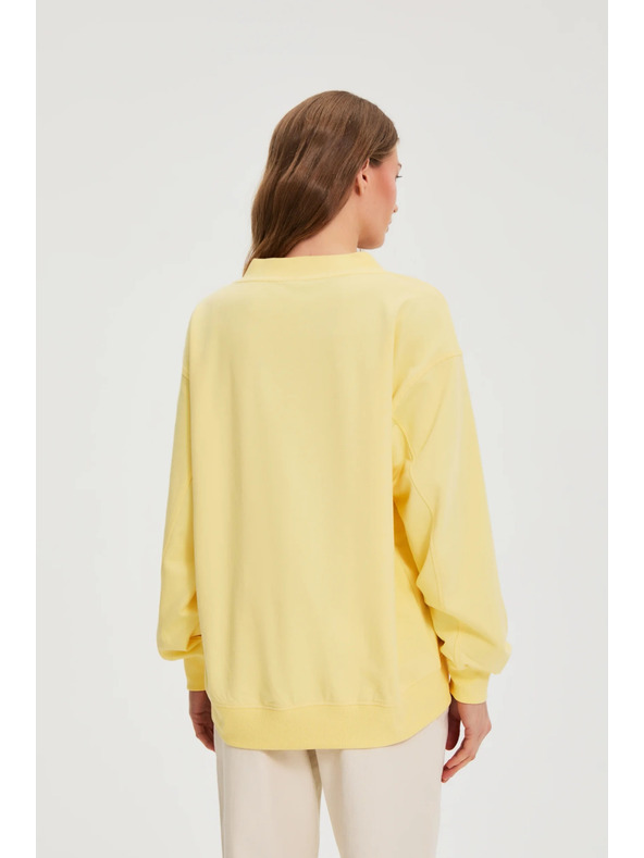 Moodo Blúzka s výstrihom do V žltá Moodo