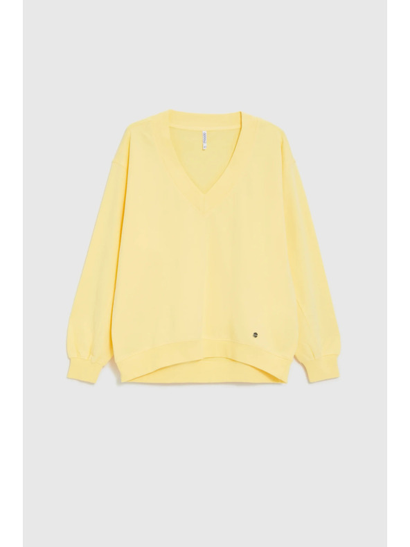 Moodo Blúzka s výstrihom do V žltá Moodo