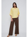 Moodo Sveter s krátkymi a širokými rukávmi žltý Moodo