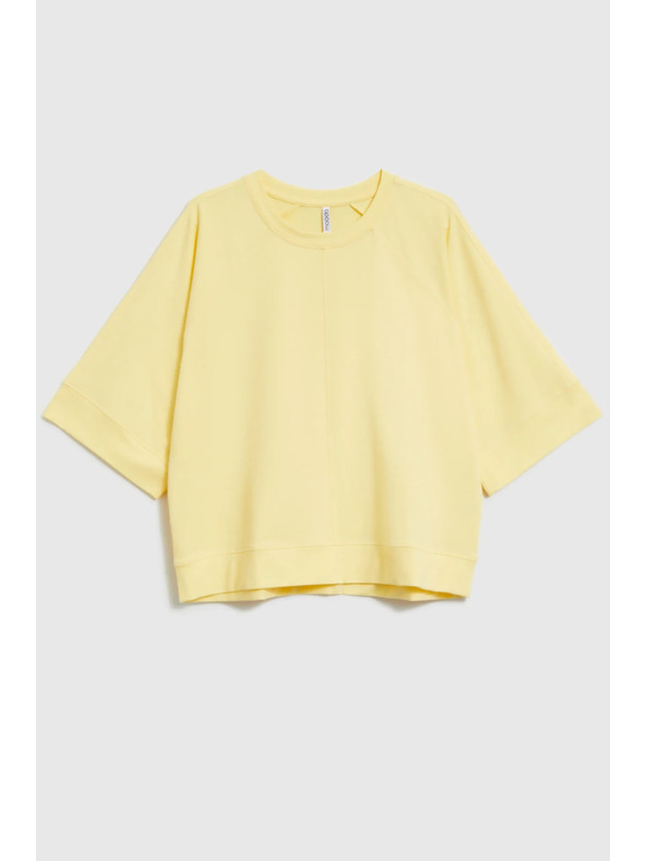 Moodo Sveter s krátkymi a širokými rukávmi žltý Moodo