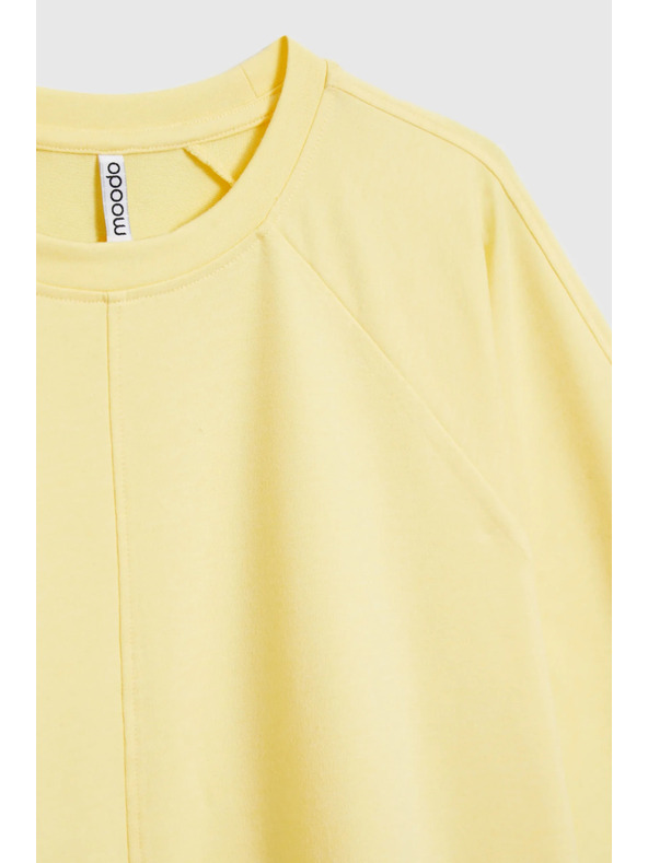 Moodo Sveter s krátkymi a širokými rukávmi žltý Moodo