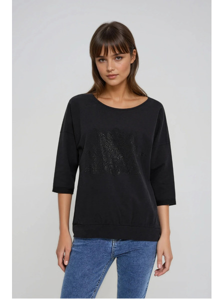Moodo Blúzka z bavlny čierna Moodo