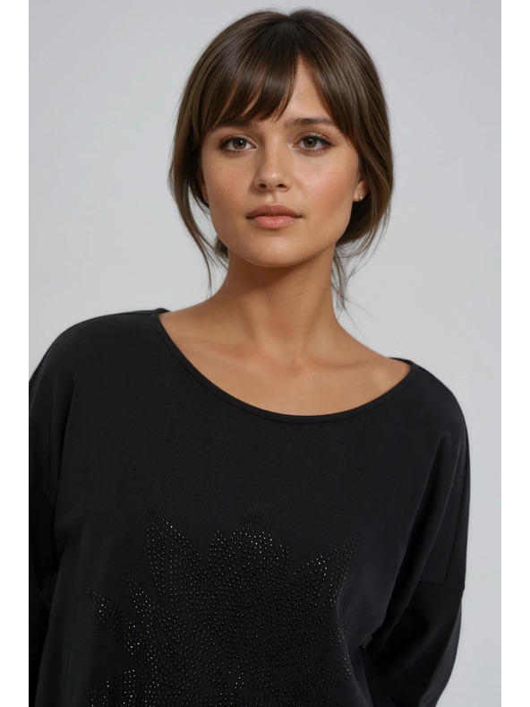 Moodo Blúzka z bavlny čierna Moodo