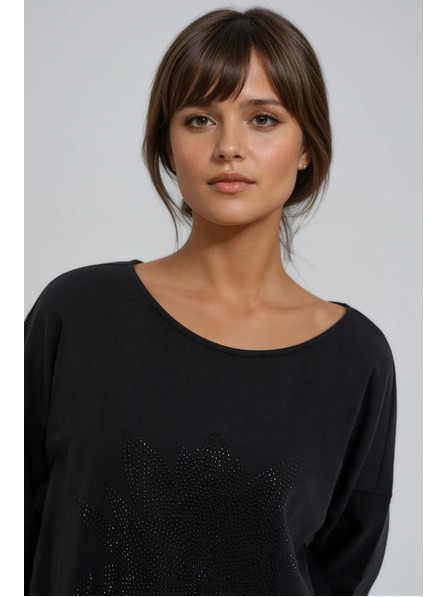 Moodo Blúzka z bavlny čierna Moodo