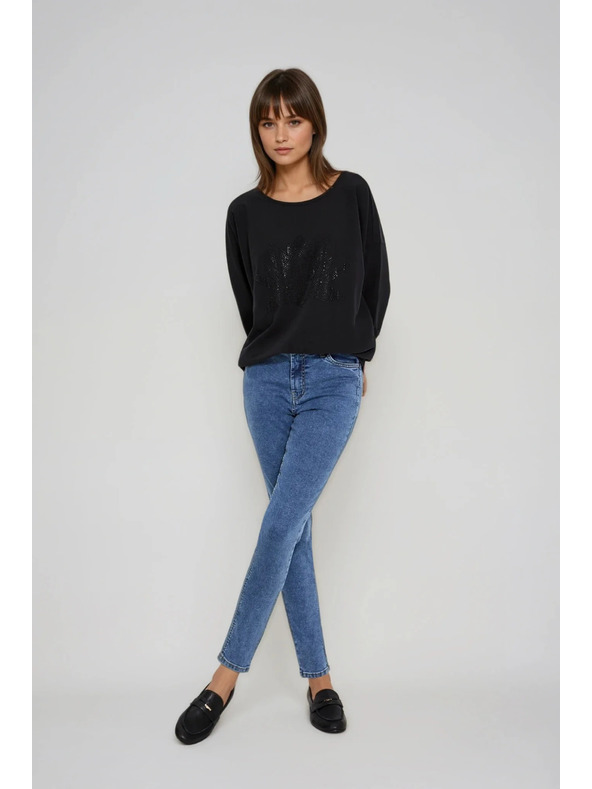 Moodo Blúzka z bavlny čierna Moodo