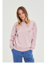 Moodo Sveter s kytičkami ružový Moodo