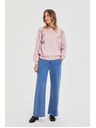 Moodo Sveter s kytičkami ružový Moodo