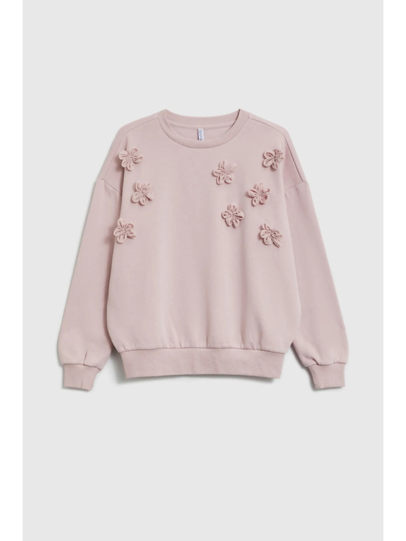 Moodo Sveter s kytičkami ružový Moodo