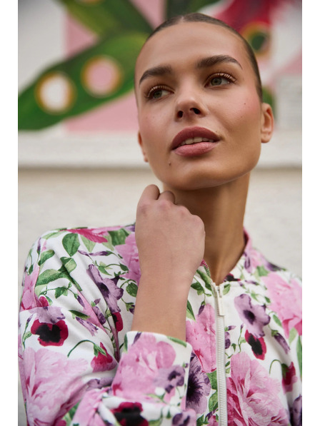 Moodo Rozopínacia blúzka s kvetinovým vzorom ružová Moodo