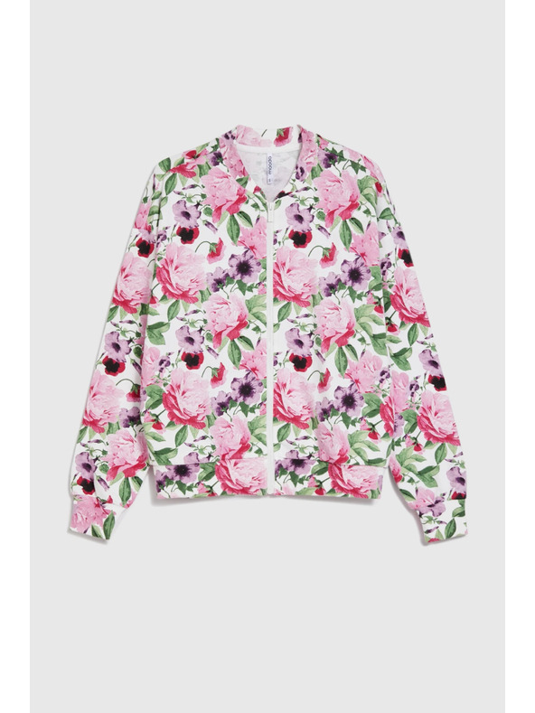 Moodo Rozopínacia blúzka s kvetinovým vzorom ružová Moodo