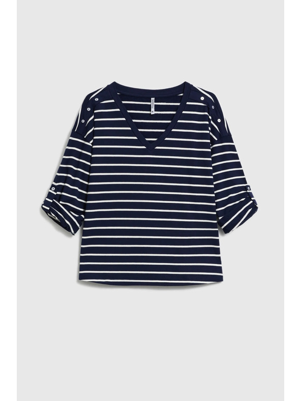 Moodo Pruhovaná mikina tmavomodrá Moodo