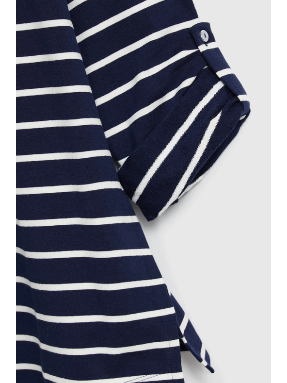 Moodo Pruhovaná mikina tmavomodrá Moodo