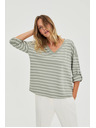Moodo Blúzka v pruhoch olivová Moodo