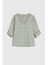 Moodo Blúzka v pruhoch olivová Moodo