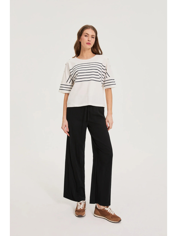 Moodo Pruhovaná mikina biela Moodo