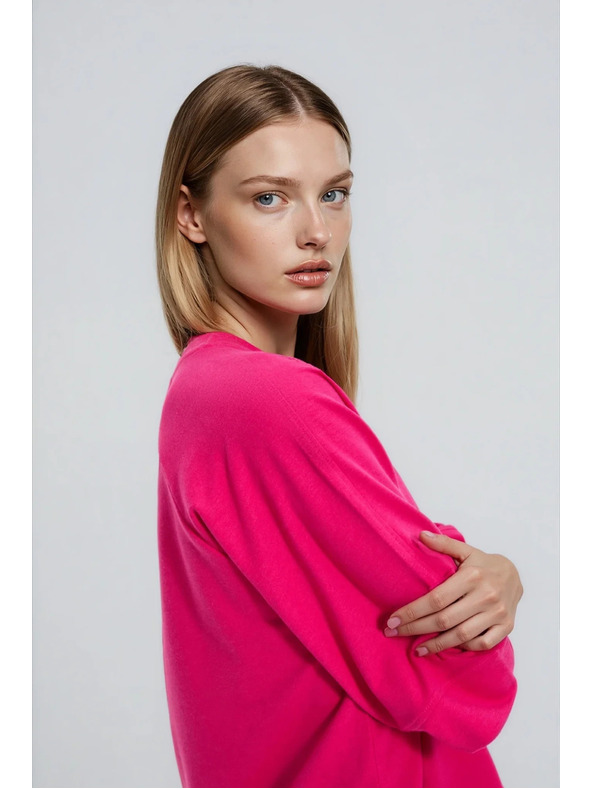 Moodo Sveter s krátkymi a širokými rukávmi fuchsiový Moodo
