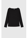Moodo Priliehavá čierna blúzka s dlhým rukávom Moodo