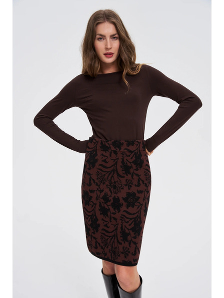 Moodo Priliehavá hnedá blúzka s dlhým rukávom Moodo