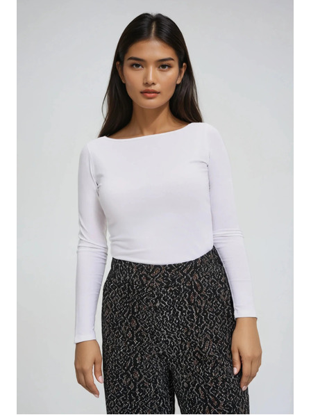 Moodo Priliehavá biela blúzka s dlhým rukávom Moodo