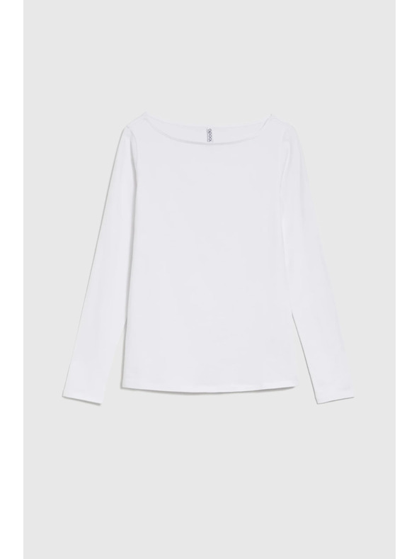Moodo Priliehavá biela blúzka s dlhým rukávom Moodo