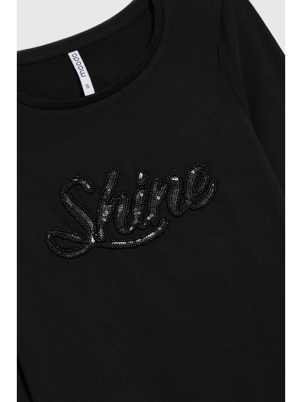 Moodo Blúzka s flitrami čierna Moodo