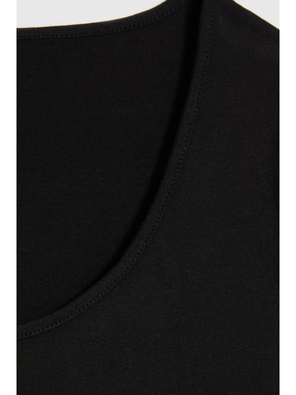 Moodo Bavlnené tričko čierne Moodo