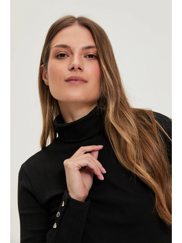 Moodo Bavlnený rolák čierny Moodo