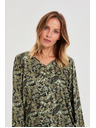 Moodo Olivovo zelená kvetinová blúzka Moodo