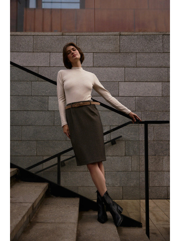 Moodo Béžová blúzka s golierom Moodo