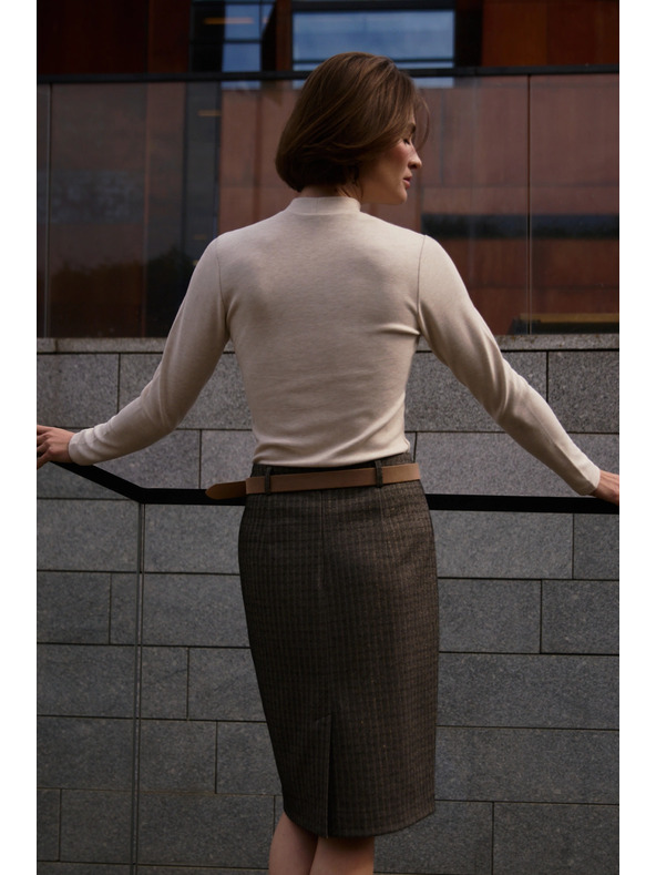 Moodo Béžová blúzka s golierom Moodo