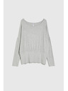 Moodo Rebrovaná blúzka s dlhými rukávmi šedá Moodo