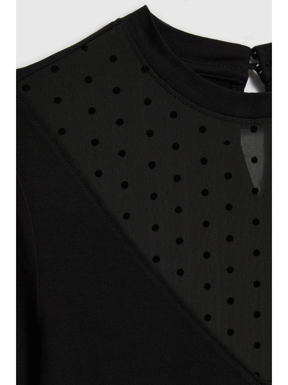 Moodo Priľnavá čierna blúzka Moodo