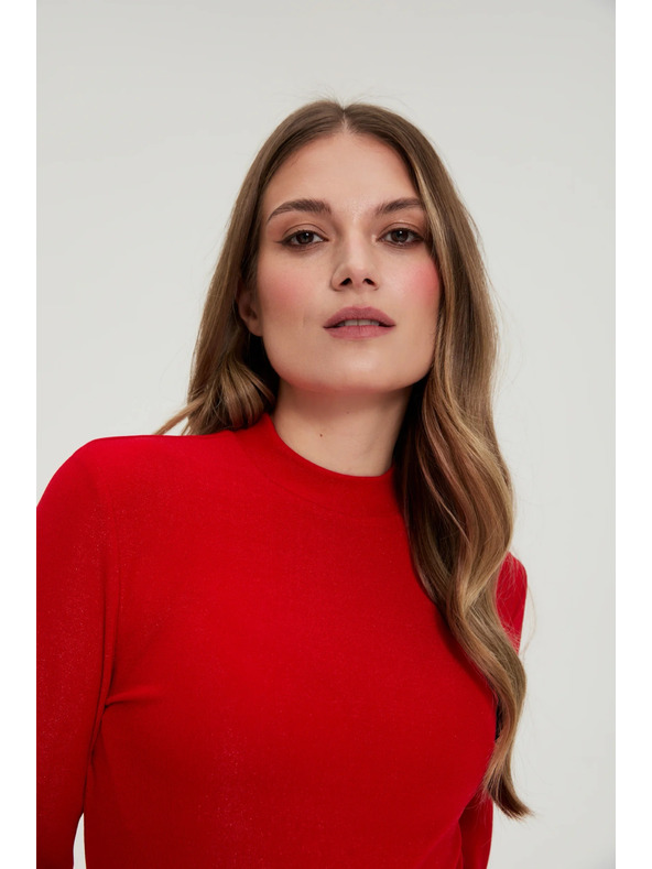 Moodo Červená blúzka s ozdobnými rukávmi Moodo